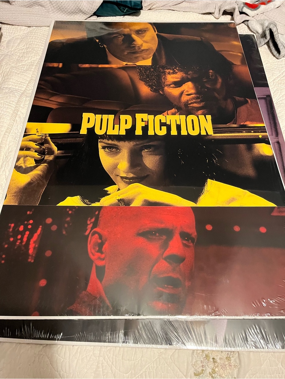 Pulp Fiction Yellow & Red Graphic Movie Poster